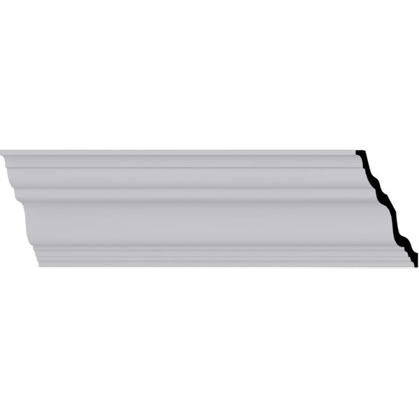 Ekena Millwork 3 7/8"H x 3 7/8"P x 5 1/2"F x 94 1/2"L Dublin Traditional Smooth Crown Moulding - MLD03X03X05DU