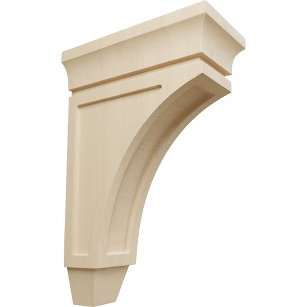 Ekena Millwork 4"W x 8"D x 12"H Medium Lucan Wood Corbel, Rubberwood - CORW04X08X12LURW