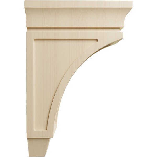 Ekena Millwork 4"W x 8"D x 12"H Medium Lucan Wood Corbel, Rubberwood - CORW04X08X12LURW