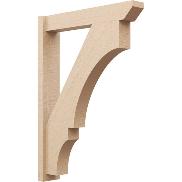 Ekena Millwork 6-in W x 32-in D x 44-in H Balboa Slat Rough Cedar Woodgrain TimberThane Outlooker, Primed Tan - OUTUR060X32X44BOA24RCPR