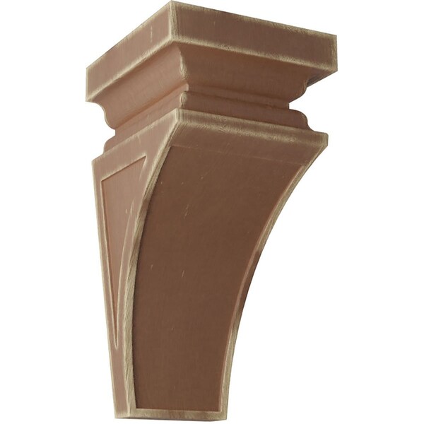 Ekena Millwork 7"W x 7 3/4"D x 14"H Jumbo Nevio Wood Vintage Decor Corbel, Weathered Brown - CORWD07X07X14NEBR