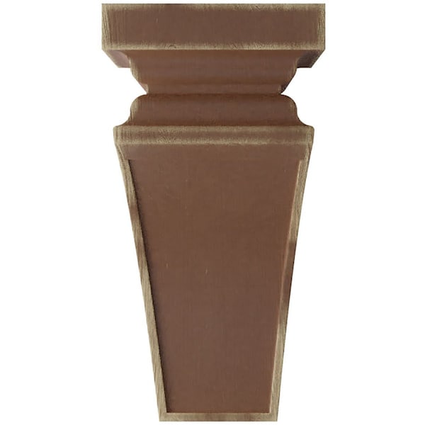 Ekena Millwork 7"W x 7 3/4"D x 14"H Jumbo Nevio Wood Vintage Decor Corbel, Weathered Brown - CORWD07X07X14NEBR