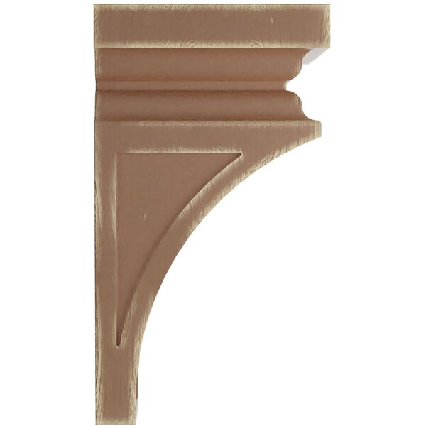 Ekena Millwork 7"W x 7 3/4"D x 14"H Jumbo Nevio Wood Vintage Decor Corbel, Weathered Brown - CORWD07X07X14NEBR