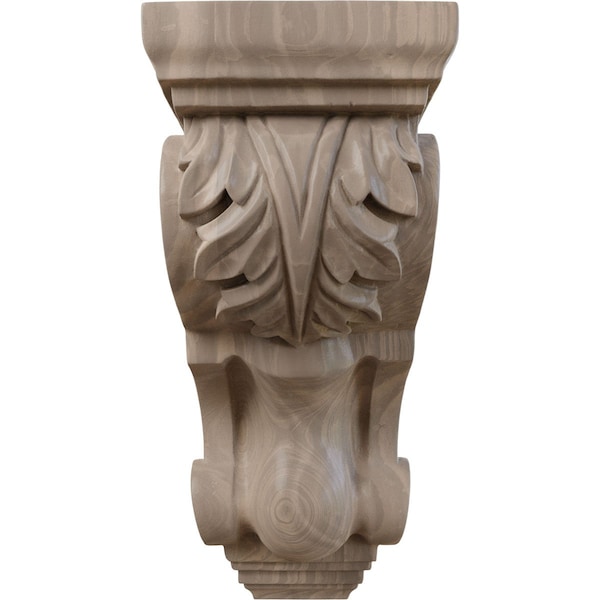 Ekena Millwork 4 1/2"W x 5"D x 10"H Medium Traditional Acanthus Corbel, Walnut - CORW04X05X10TAWA