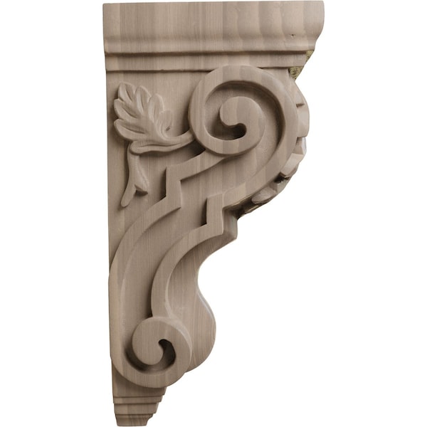 Ekena Millwork 4 1/2"W x 5"D x 10"H Medium Traditional Acanthus Corbel, Walnut - CORW04X05X10TAWA