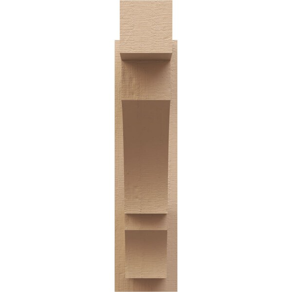 Ekena Millwork 5 1/2-in W x 18-in D x 22-in H Balboa Block Rough Cedar Woodgrain TimberThane Outlooker, Primed Tan - OUTUR055X18X22BOA44RCPR