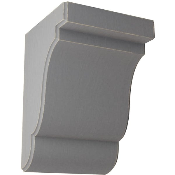 Ekena Millwork 5 1/4"W x 5"D x 7 1/2"H Bedford Wood Vintage Decor Bracket, Pebble Grey - BKTWD05X05X08BEPG