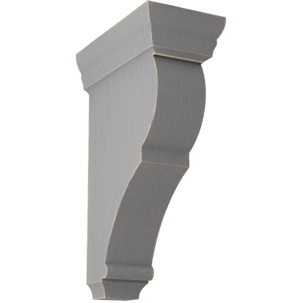 Ekena Millwork 2"W x 4 1/2"D x 8"H Small Rojas Wood Vintage Decor Corbel, Pebble Grey - CORWD02X04X08RJPG