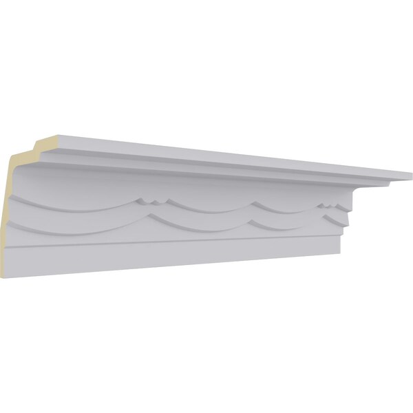 Ekena Millwork 4 1/8"H x 4 1/4"P x 5 7/8"F x 94 1/2"L Bateman Swag Crown Moulding - MLD04X04X05BA