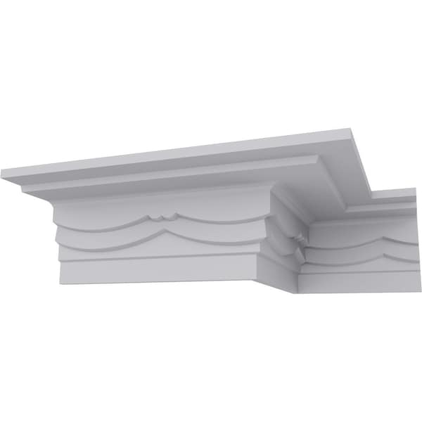 Ekena Millwork 4 1/8"H x 4 1/4"P x 5 7/8"F x 94 1/2"L Bateman Swag Crown Moulding - MLD04X04X05BA