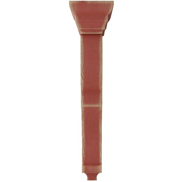 Ekena Millwork 3 1/2"W x 7 1/2"D x 14"H Extra Large Rojas Wood Vintage Decor Corbel, Salvage Red - CORWD03X07X14RJRD
