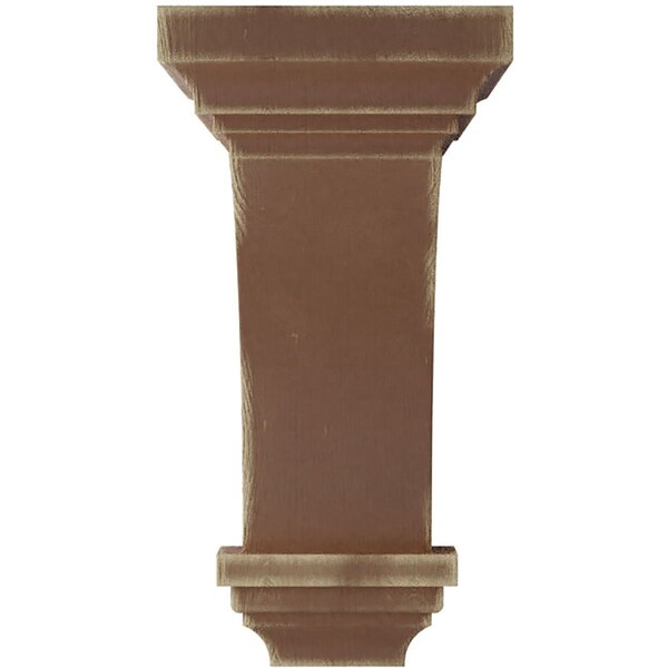 Ekena Millwork 7"W x 7 3/4"D x 14"H Jumbo Jefferson Wood Vintage Decor Corbel, Weathered Brown - CORWD07X07X14JEBR