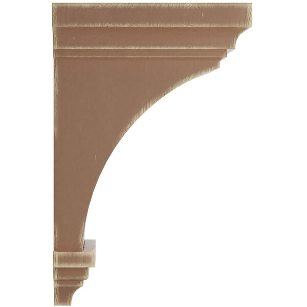 Ekena Millwork 7"W x 7 3/4"D x 14"H Jumbo Jefferson Wood Vintage Decor Corbel, Weathered Brown - CORWD07X07X14JEBR