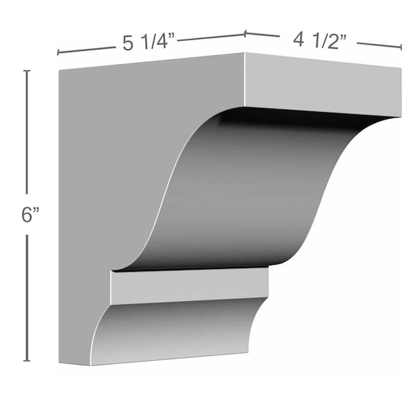 Ekena Millwork 4 1/2"W x 5 1/4"D x 6"H Wigan Bracket - BKT05X06X04WG
