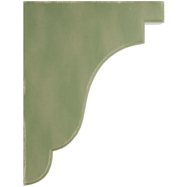 Ekena Millwork 1 3/4"W x 7 1/4"D x 9 1/2"H Bedford Wood Vintage Decor Bracket, Restoration Green - BKTWD02X07X10BEGR