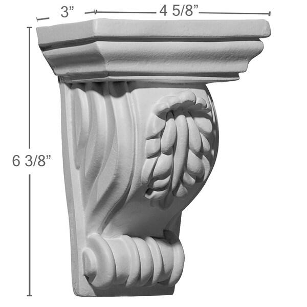 Ekena Millwork 4 5/8"W x 3"D x 6 3/8"H Tirana Corbel - COR04X03X06TI