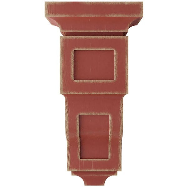 Ekena Millwork 7"W x 7 3/4"D x 14"H Jumbo Reyes Wood Vintage Decor Corbel, Salvage Red - CORWD07X07X14RYRD