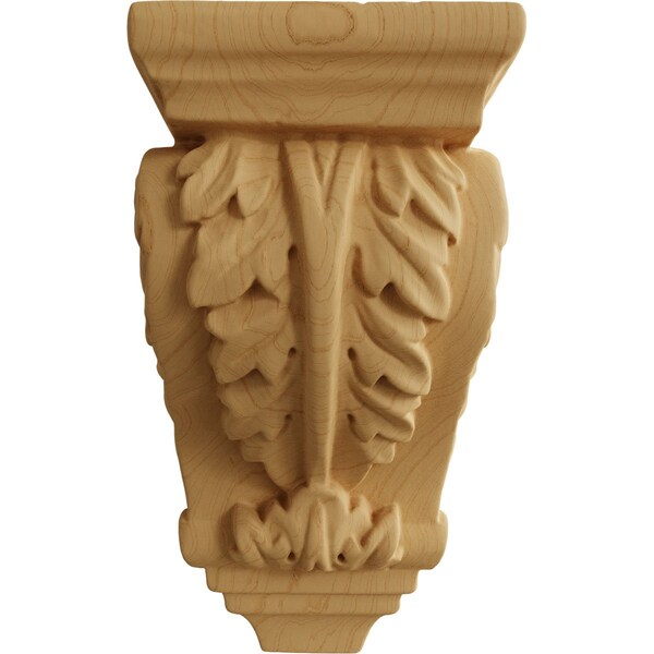 Ekena Millwork 2 1/4"W x 2 1/4"D x 4 1/4"H Extra Small Acanthus Wood Corbel, Alder - CORW02X02X04ACAL