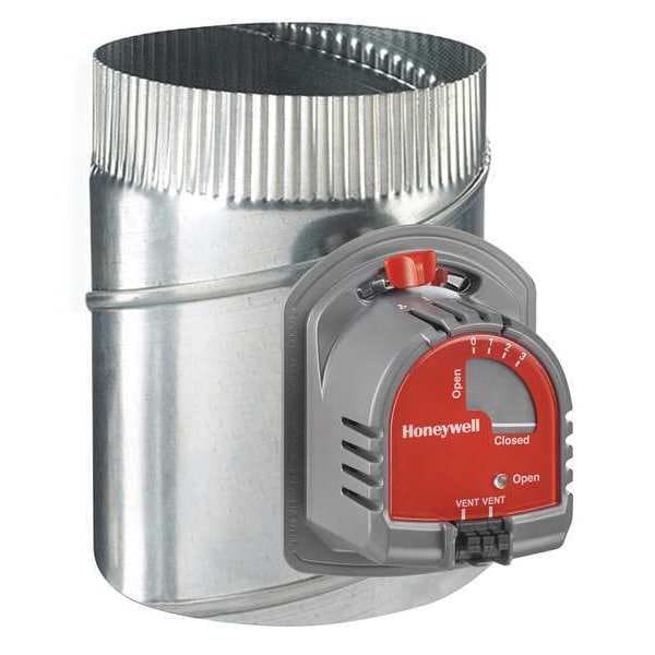 Honeywell Home Round Damper, Gr/Rd/Steel, 8 in. Dia. - EARD8TZ