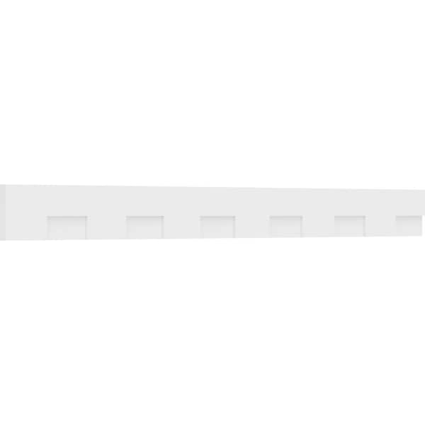Ekena Millwork Monroe Architectural Grade PVC Dentil Trim w/Backplate, 7"H x 1"P x 84"L - DENP07MNR01