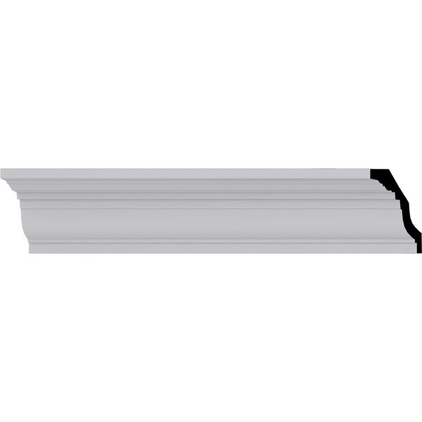 Ekena Millwork 3"H x 3 1/2"P x 4 3/8"F x 94 1/2"L Bedford Smooth Crown Moulding - MLD03X03X04BE
