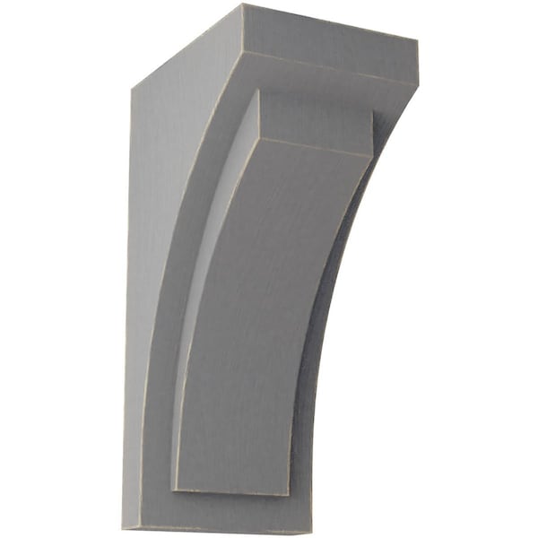 Ekena Millwork 5"W x 6 3/4"D x 12"H Large Felix Wood Vintage Decor Corbel, Pebble Grey - CORWD05X06X12FEPG