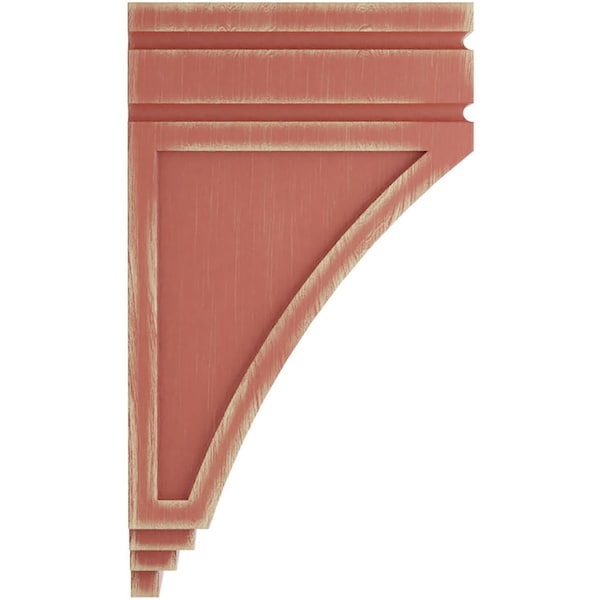 Ekena Millwork 5"W x 6"D x 10 1/2"H Medium San Juan Wood Vintage Decor Corbel, Salvage Red - CORWD05X06X10SJRD