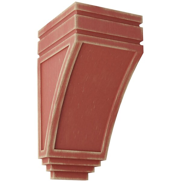 Ekena Millwork 5"W x 6"D x 10 1/2"H Medium San Juan Wood Vintage Decor Corbel, Salvage Red - CORWD05X06X10SJRD
