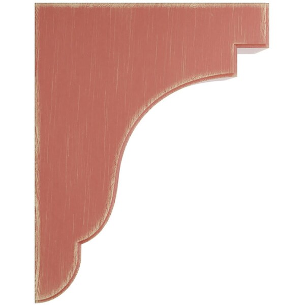 Ekena Millwork 3 1/2"W x 8 1/2"D x 11"H Bedford Wood Vintage Decor Bracket, Salvage Red - BKTWD04X09X11BERD