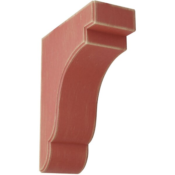 Ekena Millwork 3 1/2"W x 8 1/2"D x 11"H Bedford Wood Vintage Decor Bracket, Salvage Red - BKTWD04X09X11BERD
