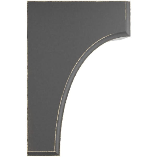 Ekena Millwork 3 1/2"W x 4"D x 6"H Clarksville Wood Vintage Decor Bracket, Black - BKTWD04X04X06CVBL