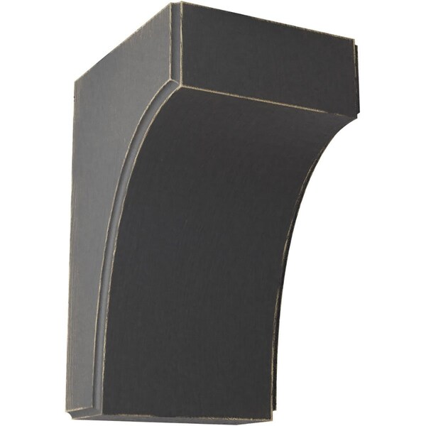 Ekena Millwork 3 1/2"W x 4"D x 6"H Clarksville Wood Vintage Decor Bracket, Black - BKTWD04X04X06CVBL