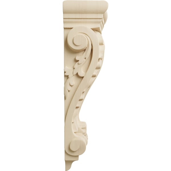 Ekena Millwork 4 1/2"W x 2 3/4"D x 10"H Small Farmingdale Acanthus Pilaster Corbel, Rubberwood - COR04X02X10FRRW