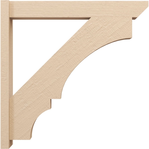 Ekena Millwork 6-in W x 36-in D x 36-in H Balboa Slat Rough Cedar Woodgrain TimberThane Outlooker, Primed Tan - OUTUR060X36X36BOA24RCPR