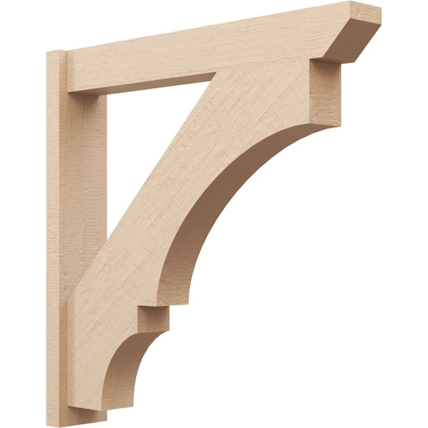 Ekena Millwork 6-in W x 36-in D x 36-in H Balboa Slat Rough Cedar Woodgrain TimberThane Outlooker, Primed Tan - OUTUR060X36X36BOA24RCPR