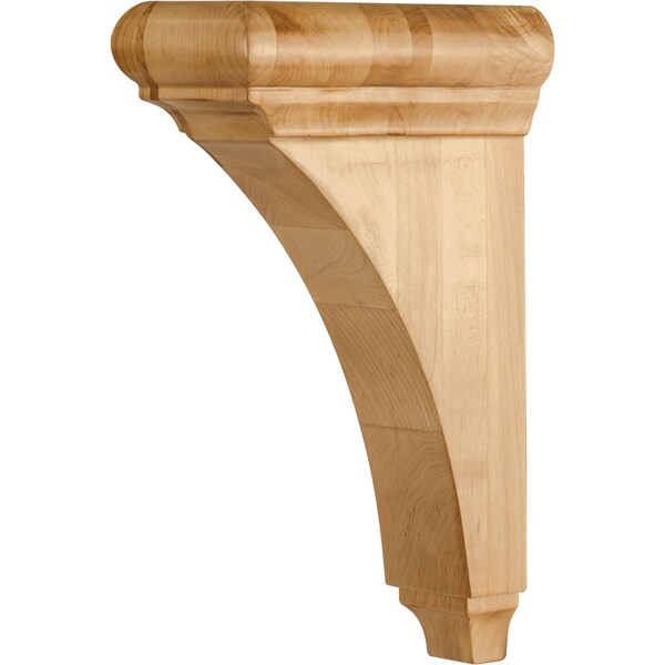 Hardware Resources 3" Wx6-1/2"Dx10"H Alder Minimal Bullnose Cap Corbel - COR39-2-ALD