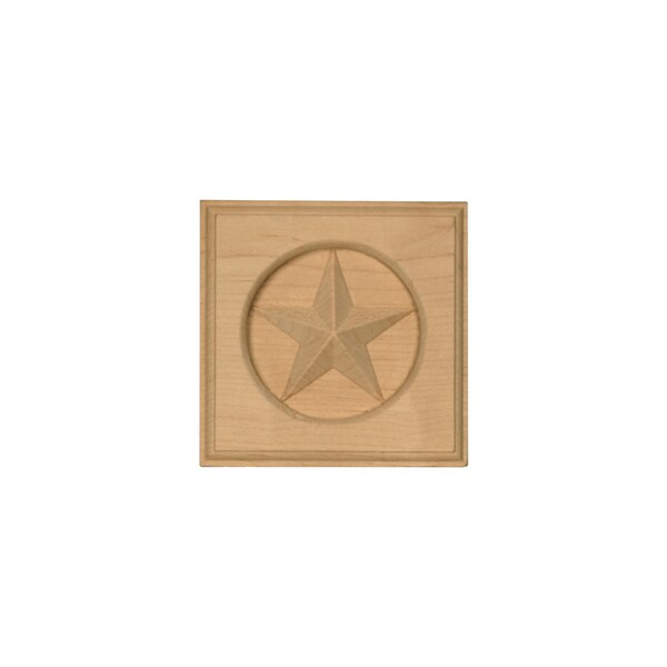 Osborne Wood Products 5 1/2 x 5 1/2 x 1 1/4 Large Star Block in Rubberwood (paint - 891879RW