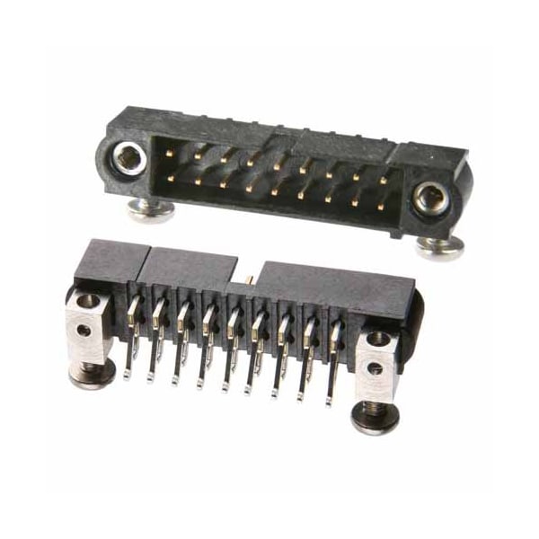 Conector de placa de Harwin, 16 contactos, 2 filas, macho, ángulo recto, paso de 0.079 pulgadas, montaje en superficie - M80-5421642