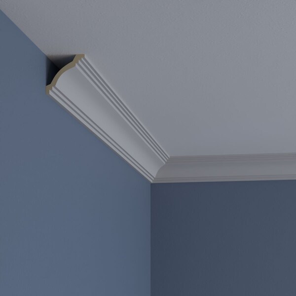 Ekena Millwork 2"H x 2"P x 2 3/4"F x 94 1/2"L Kent Traditional Smooth Crown Moulding - MLD02X02X02KE