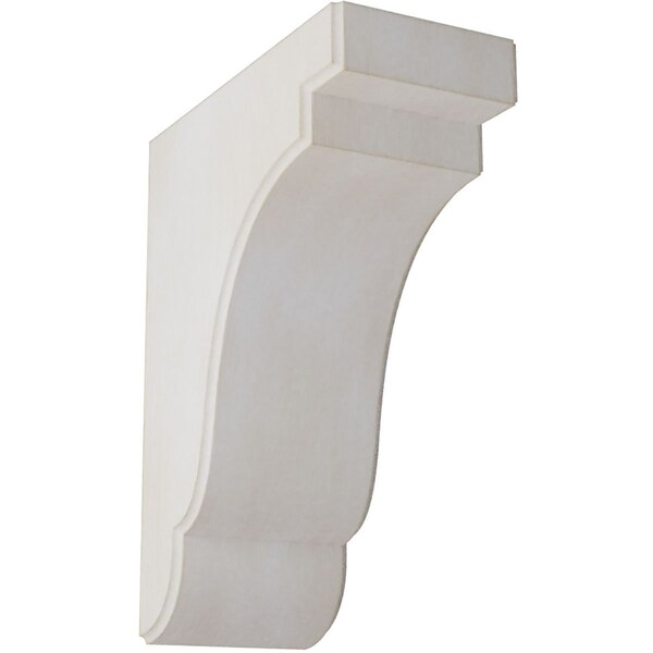 Ekena Millwork 3 1/2"W x 7 1/4"D x 9 1/2"H Bedford Wood Vintage Decor Bracket, Chalk Dust White - BKTWD04X07X10BEWH
