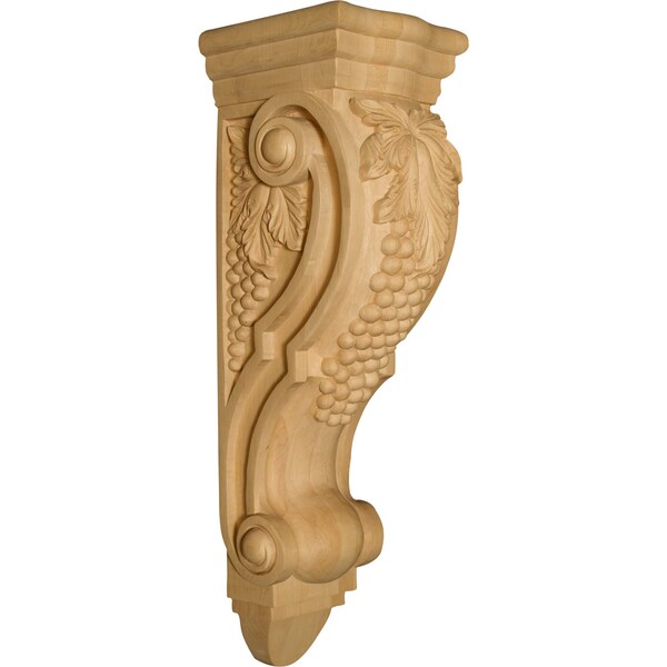 Osborne Wood Products 26 1/2 x 7 1/2 x 7 3/4 Ancona Corbel with Grapes in Cherry - 8227C