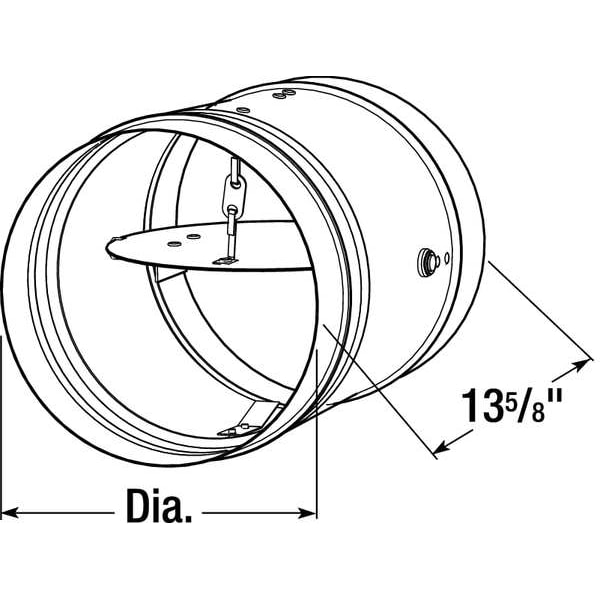 Dayton Round Fire Damper, 165 Deg F, 13-5/8 In. D - 2TFZ9