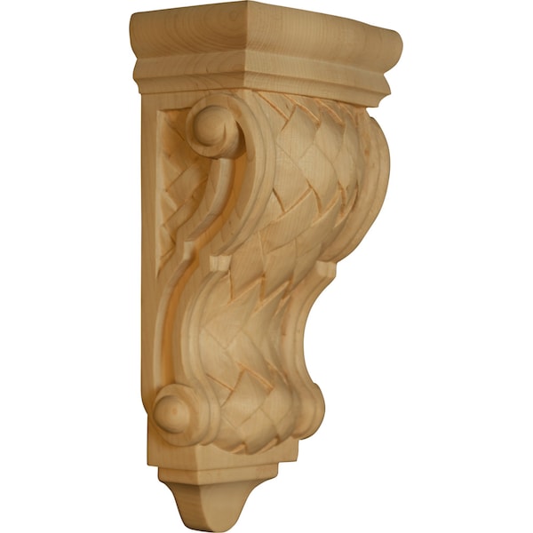 Osborne Wood Products 10 1/2 x 4 1/2 x 3 Barcelona Corbel with Basket Weave in Black Walnut - 8056W