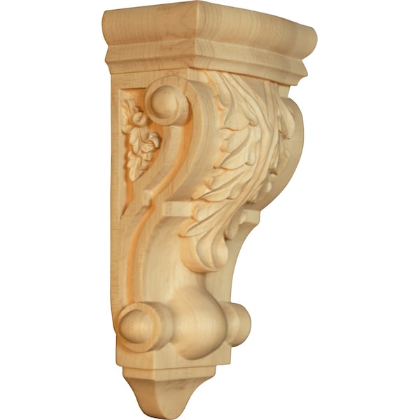 Osborne Wood Products 10 1/2 x 4 1/2 x 3 Barcelona Corbel with Acanthus Leaves in Hard Maple - 8055HM