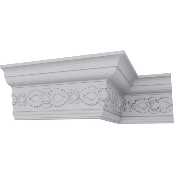 Ekena Millwork 5"H x 3 1/4"P x 5 7/8"F x 94 1/2"L, (5 1/2" Repeat), Logan Crown Moulding - MLD05X03X05LO