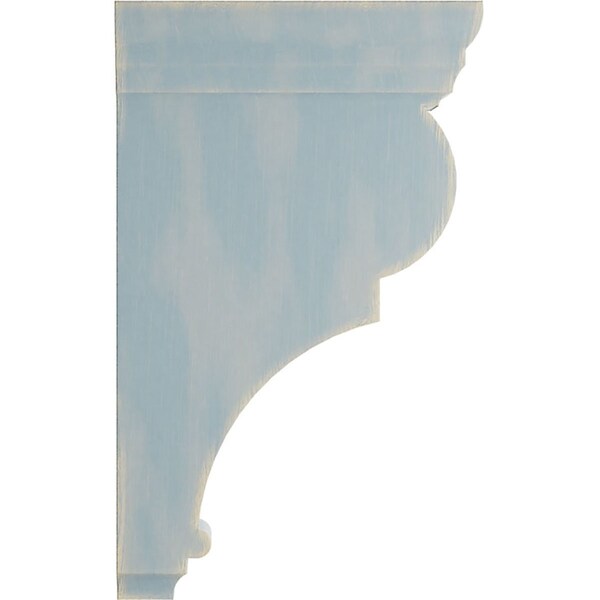Ekena Millwork 3"W x 6 1/2"D x 12"H Large Rojas Wood Vintage Decor Corbel, Driftwood Blue - CORWD03X06X12RJBU