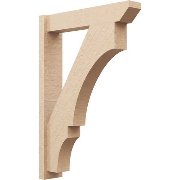 Ekena Millwork 6-in W x 28-in D x 40-in H Balboa Slat Rough Cedar Woodgrain TimberThane Outlooker, Primed Tan - OUTUR060X28X40BOA24RCPR