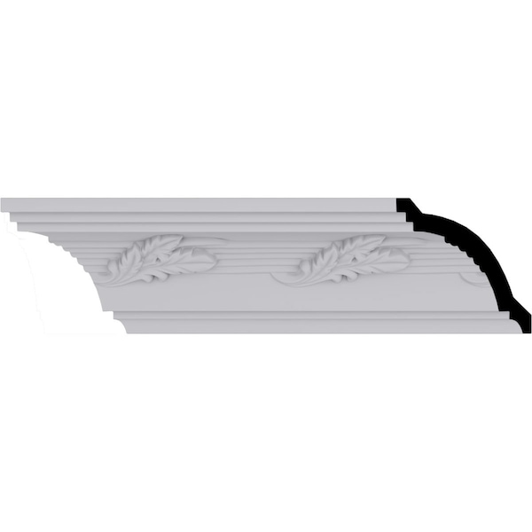Ekena Millwork 4"H x 4"P x 5 5/8"F x 94 1/2"L, (6" Repeat), Leaf Twist Crown Moulding - MLD04X04X05LT