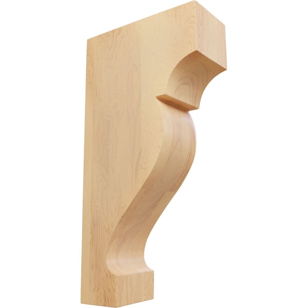 Ekena Millwork 1 3/4"W x 4"D x 8"H Medium Dearborn Wood Corbel, Red Oak - CORW02X08X04DRRO