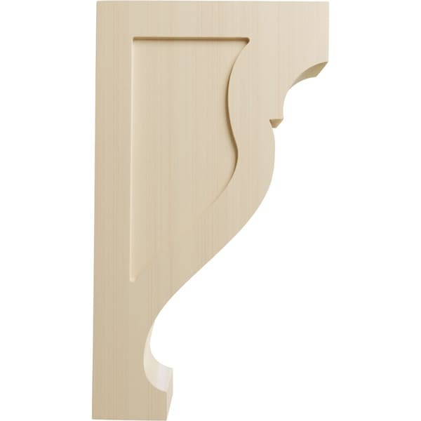 Ekena Millwork 3 1/8"W x 10"D x 18"H Extra Large Rockport Wood Corbel, Rubberwood - CORW03X10X18RKRW